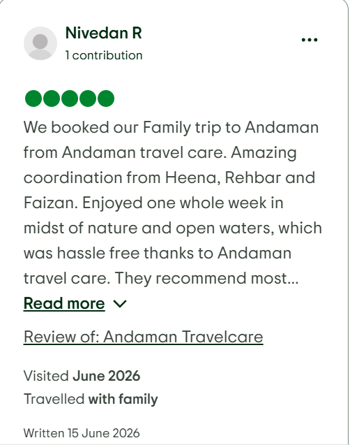 TripAdvisor review by Nivedan R