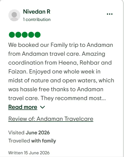 TripAdvisor review by Nivedan R
