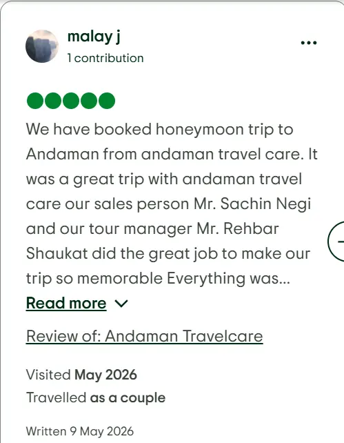 TripAdvisor review by malay j